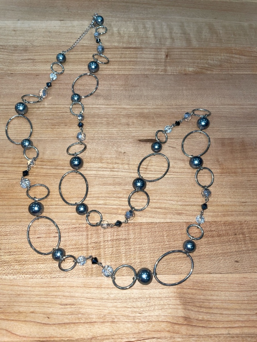 Lia Sophia long silver necklace